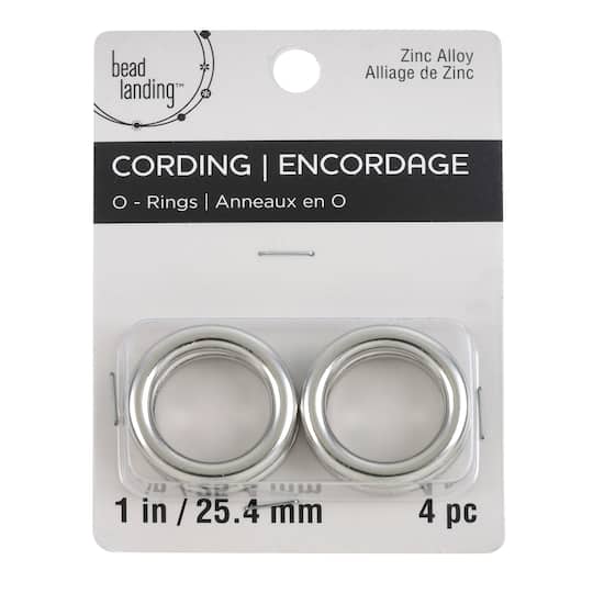1" Rhodium O-Ring Cord Connectors by Bead Landing™